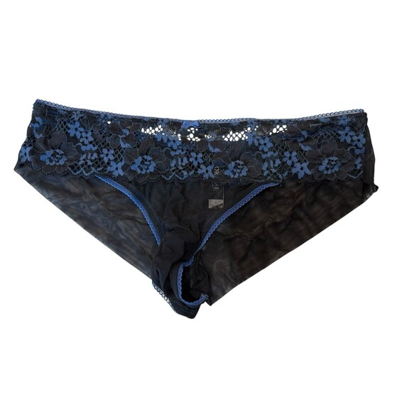 Adore Me Pacchi Contour Demi Bra 38C & Cheeky Bottoms Large Set Black/Navy NEW - Picture 5 of 15